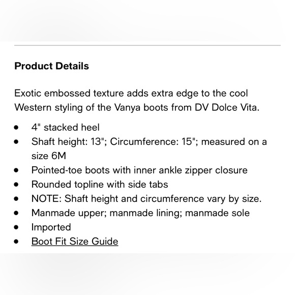 Dolce Vita Vanya Croc Western Cowgirl Boots New - Picture 5 of 7